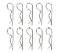 QUARKZMAN Goupille D'Attelage, 1,8mm x 32mm R Clips 304 Acier Inox 10 Pcs | Goupille De Retenue Fendue Assortiment Kit Clips Tracteurs Tondeuses Chariots, Argent