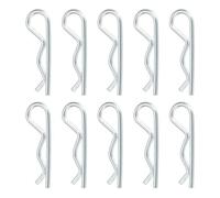 QUARKZMAN Goupille D'Attelage, 1,8mm x 32mm R Clips Acier Carbone 10 Pcs | Goupille De Retenue, Épingle À Cheveux Kit Assortiment Fendue Tracteurs Camion D'Attelage, Argent