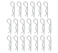 QUARKZMAN Goupille D'Attelage, 1,8mm x 35mm R Clips Acier Carbone 20 Pcs | Goupille De Retenue, Épingle À Cheveux Kit Assortiment Tracteurs Tondeuses Camions D'Attelage, Argent