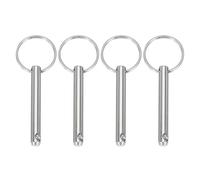 QUARKZMAN Goupilles À Détente Rapide, Diam 1/4"(6mm) Longueur Utile 1.38"(35mm) Longueur Totale 2.56"(65mm) Quincaillerie Marine En Acier Au Carbone Pour Accessoires De Bateau, Lot De 4