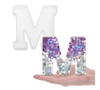 QUARKZMAN Grand Moule en Silicone en Forme de Lettre M de 6" de Hauteur pour la Création de Signes, l'Artisanat DIY, la Décoration de Fête à la Maison, la Fabrication de Bougies