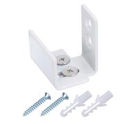 QUARKZMAN Grange Porte Bas Sol Guide Réglable U Carbone Acier Blanc | Support Flush Design Bas Plat Bancant Bouchon Coulissant Grange Porte Quincaillerie Trousse pour Porte Placard Armoire