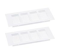 QUARKZMAN Grille de Couverture de Bouches d'Aération, 2 Pcs 200 x 100 mm - Grille de Ventilation en Alliage d'Aluminium à Mailles, Grille de Ventilation Rectangulaire à Persiennes (Blanc)