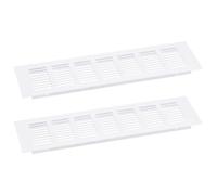 QUARKZMAN Grille de Couverture de Bouches d'Aération, 2 Pcs 300 x 100 mm - Grille de Ventilation en Alliage d'Aluminium à Mailles, Grille de Ventilation Rectangulaire à Persiennes (Blanc)