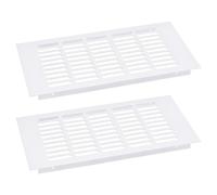 QUARKZMAN Grille de Couverture de Bouches d'Aération, 2 Pcs 300 x 150 mm - Grille de Ventilation en Alliage d'Aluminium à Mailles, Grille de Ventilation Rectangulaire à Persiennes (Blanc)