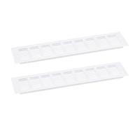 QUARKZMAN Grille de Couverture de Bouches d'Aération, 2 Pcs 400 x 100 mm - Grille de Ventilation en Alliage d'Aluminium à Mailles, Grille de Ventilation Rectangulaire à Persiennes (Blanc)