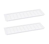 QUARKZMAN Grille de Couverture de Bouches d'Aération, 2 Pcs 500 x 150 mm - Grille de Ventilation en Alliage d'Aluminium à Mailles, Grille de Ventilation Rectangulaire à Persiennes (Blanc)