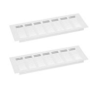 QUARKZMAN Grille de Couverture de Bouches d'Aération, 2 Pièces 300 x 100 mm en Alliage d'Aluminium, Grille de Ventilation Rectangulaire à Persiennes (Argent)