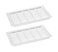 QUARKZMAN Grille de Couverture de Bouches d'Aération, 2 Pièces 300 x 150 mm en Alliage d'Aluminium, Grille de Ventilation Rectangulaire à Persiennes (Argent)