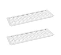 QUARKZMAN Grille de Couverture de Bouches d'Aération, 2 Pièces 500 x 150 mm en Alliage d'Aluminium, Grille de Ventilation Rectangulaire à Persiennes (Argent)