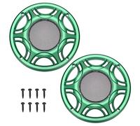 QUARKZMAN Grille de Haut-Parleur Auto 6 Pouces Ronde Vert Lot de 2 | couvercle de haut-parleur, protège-caisson de basses, treillis métallique, cadre en ABS, pour accessoires audio de voiture