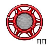 QUARKZMAN Grille de pour Haut-Parleur Auto Ronde 6 Pouces | Filet métallique, Cadre en ABS, Rouge, avec vis, pour subwoofer et accessoires audio de voiture, 1 pièce