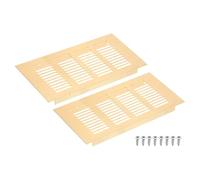 QUARKZMAN Grille de Ventilation, 2Pcs 200 X 100mm - Grille de Retour D'Air en Maille D'Alliage D'Aluminium, Grille de Ventilation à Persiennes Rectangulaire(Or)