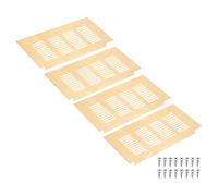 QUARKZMAN Grille de Ventilation, 4Pcs 200 X 100mm - Grille de Retour D'Air en Maille D'Alliage D'Aluminium, Grille de Ventilation à Lames Rectangulaires(Or)