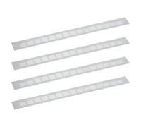 QUARKZMAN Grille De Ventilation, 4Pcs 600 x 50mm - Grille De Retour D'Air En Maille D'Alliage D'Aluminium, À Lames Rectangulaires Pour Armoire À Chaussures Dressing (Argent)