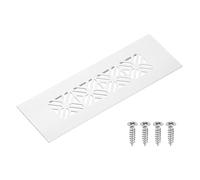 QUARKZMAN Grille De Ventilation En Alliage D'Aluminium, 150 x 50mm / 5.9 x 2" Rectangle Couverture De Grille À Persiennes Avec Vis De Fixation Pour Porte Armoire Placard, Argent