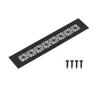 QUARKZMAN Grille De Ventilation En Alliage D'Aluminium, 250 X 50mm / 9.8 X 2" Rectangle Couverture De Grille A Persiennes Avec Vis De Fixation Pour Porte Armoire Garde-Robe, Noir Mat