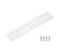 QUARKZMAN Grille De Ventilation En Alliage D'Aluminium, 250 x 50mm / 9.8 x 2" Rectangle Couverture De Grille A Persiennes Avec Vis De Fixation Pour Porte Armoire Placard, Argent