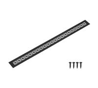 QUARKZMAN Grille De Ventilation En Alliage D'Aluminium, 600 X 50mm / 23.6 X 2" Rectangle Couvercle De Grille De Ventilation À Persiennes Avec Vis De Fixation Pour Porte Armoire Garde-Robe, Noir Mat