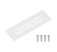 QUARKZMAN Grille de Ventilation Rectangulaire en Alliage d'Aluminium, 150x50mm Couvercle de Grille Aération Ajourée avec Vis Montage pour Porte Armoire Penderie Placard Chambre, Blanc