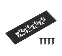QUARKZMAN Grille de Ventilation Rectangulaire en Alliage d'Aluminium, 150x50mm Couvercle de Grille Aération Ajourée avec Vis Montage pour Porte Armoire Penderie Placard Chambre, Noir