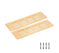 QUARKZMAN Grille de Ventilation Rectangulaire, Grille D’Aération en Alliage D’Aluminium Couverture D’Aération à Lamelles avec Vis de Fixation (200X60mm/8"X2", Ton Or)