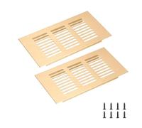 QUARKZMAN Grille de Ventilation Rectangulaire, Grille D’Aération en Maille D’Aluminium Couverture de Ventilation à Lamelles avec Vis de Fixation (150X60mm/6"X2", Ton Or)