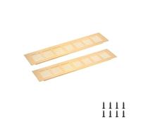 QUARKZMAN Grille de Ventilation Rectangulaire, Grille D'Aération en Alliage D'Aluminium Couverture D'Aération à Lamelles avec Vis de Montage (300X60mm/12"X2", Ton Or)
