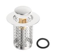 QUARKZMAN Grille de Vidange pour Lavabo de Salle de Bain, Bouchon de Lavabo Attrape-Cheveux avec Panier Filtre Amovible en Acier Inoxydable 304 2" x 2.2" Adapté pour Trou de 1.5"-1.9"