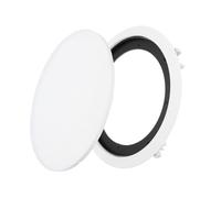 QUARKZMAN Grille Et Base De Haut-Parleur Encastré 8 Pouces Blanc | Pour Plafond Et Mur, Grilles Magnétiques Anti-Poussière Pour Système Audio, Rond Métallique