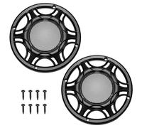 QUARKZMAN Grille métallique Haut-Parleur Auto 6 Pouces Noir 2 pièces | pour caisson de basses, cadre en ABS, avec vis, pour accessoires audio, de forme ronde