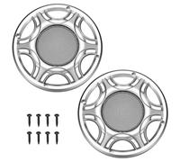 QUARKZMAN Grille pour Haut-Parleur 6 Pouces Ronde argentée Lot de 2 | pour haut-parleur et caisson de basses, Filet métallique, cadre ABS, avec vis, pour accessoires audio de voiture
