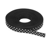 QUARKZMAN Gros-grain Rubans 25 Yards 0.4 pouce Noir avec Blanc Points Ruban Noeud Décoration pour Artisanat Cadeau Emballage Mariage DIY Fait Main