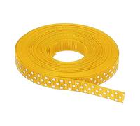 QUARKZMAN Gros-grain Rubans 25 Yards 0.4 pouce Orange Jaune avec Blanc Points Ruban Noeud Décoration pour Artisanat Cadeau Emballage Mariage DIY Fait Main