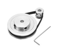 QUARKZMAN GT-2 Poulie Synchrone 20&80 Dents 6,35mm Alésage, Poulie de Distribution en Alliage d'Aluminium avec 1Pcs Longueur 200mm Largeur 6mm Courroie pour Imprimante 3D (20-80T-6.35B-6)