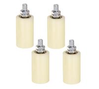 QUARKZMAN Guide de Rouleau de Porte Coulissante 2,8" avec Roulettes Réglables et Support en Forme de L pour Roues de Porte Coulissante Sur Rails en Acier en Angle et Rails Ronds 4 Ensemble