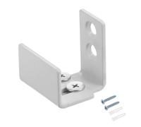 QUARKZMAN Guide de Sol pour Porte Coulissante de Grange, Fixation Murale, (25mm-37mm) Support en U Flexible et Réglable, Design Plat et Encastré, Blanc