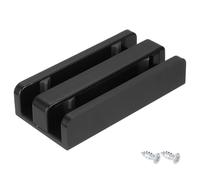 QUARKZMAN Guide Inférieur Coulissant Pour Porte De Douche Sans Cadre 1/2 in, 50mm Épais Guidage Double Rail Coulissant Ajustable Avec Vis Pour Porte De Douche, Noir
