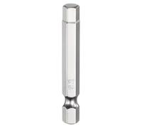 QUARKZMAN H6.0 Embout de Tournevis à Tête Hexagonale 6.0mm Métrique Pointe Plate 1/4" Tige Hexagonale 50mm (2") Long mbout Magnétique Pour Perceuse à Vis, Douille Chromée