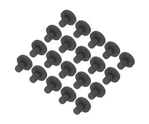 QUARKZMAN Haute Temp Silicone Prise T Forme Solide Silicium Caoutchouc Bouchon Trou pour Poudre Revêtement Anodisation Placage Étanche Étanchéité Noir 12x8x5mm/0.47x0.47x0.19" 20pcs