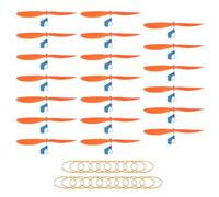 QUARKZMAN Hélice en Plastique, Pales D'Hélice avec Attaches en Caoutchouc Kit D'Hélicoptère 5" Résistant Au résilience Activités STEM Avions À Moteur Science DIY (Orange, Lot de 20)