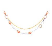 QUARKZMAN Hip Hop Pants Chain, Punk Trousers Jeans Chain Acrylic Heart Shape Double-Layer Link Chains Goth Layered Wallet Pocket Chains For Women Men Clothing Accessories(Orange)