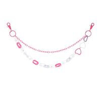 QUARKZMAN Hip Hop Pants Chain, Punk Trousers Jeans Chain Acrylic Heart Shape Double-Layer Link Chains Goth Layered Wallet Pocket Chains For Women Men Clothing Accessories(Pink)