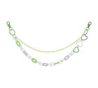 QUARKZMAN Hip Hop Pants Chain, Punk Trousers Jeans Chain Acrylic Heart Shape Double-Layer Link Chains Goth Layered Wallet Pocket Chains Pour Women Men Clothing Accessories(Green)