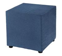 QUARKZMAN Housse de Pouf Carré 18x18x18 Pouces Housse de Pouf Bleu Marine | Élastique pour Protéger Le Repose-Pieds du Salon Ou de la Chambre à Coucher, en Polyester Extensible Lavable