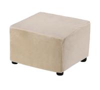 QUARKZMAN Housse De Pouf Extensible Couvre-Pieds Carré Protège-Pouf Élastique pour Salon Chambre Adapté Longueur 88.9-111.8cm/35-44inch, Camel