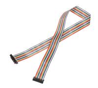 QUARKZMAN IDC Rainbow Wire Flat Ribbon Cable 2.54mm Pitch 20 Pin Connection Line FC Doble Female Black Connector Pour DIY Experiment 2 Ft Length 1 Pcs
