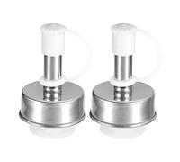 QUARKZMAN Inox Acier Bouteille Verseurs, 2pcs Olive Huile Bec Verseur avec Caoutchouc Poussière Bouchons, Vin Verseurs pour Verse Liquide, Vinaigre, Plupart Liqueur Bouteilles (Blanc)