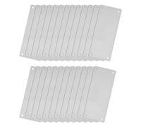 QUARKZMAN Inox Acier vide Etiquettes, 80 x 30mm Rectangle Gravure vide Carte avec 4 Trou pour Machine Plaque Signalétique Bricolage Étiquetter Étiquette, 25pcs (Argent Ton)