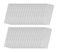 QUARKZMAN Inox Acier vide Etiquettes, 80 x 30mm Rectangle Gravure vide Carte avec 4 Trou pour Machine Plaque Signalétique Bricolage Étiquetter Étiquette, 35pcs (Argent Ton)